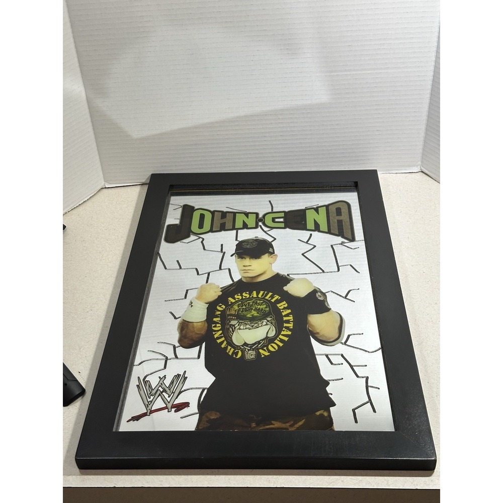 2007 John Cena Framed Bar Mirror WWE Pro-Wrestling Chain Gang